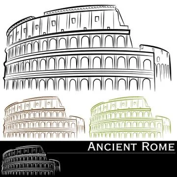 Roman colosseum set Stock Illustration