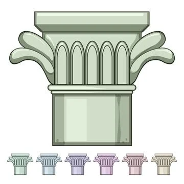 Roman column ancient cartoon vector graphic Stock Illustration
