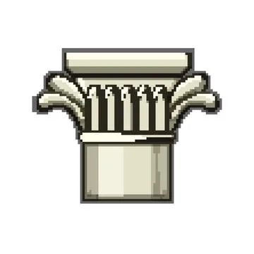 Roman column ancient pixel art vector illustration Illustrazione stock