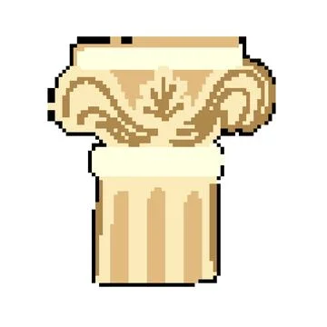 Roman column ancient pixel art vector illustration Illustrazione stock