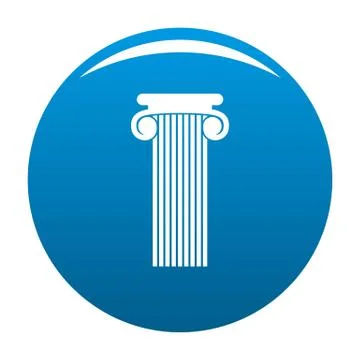 Roman column icon blue Stock Illustration