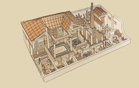 Roman Domus Stock Illustration