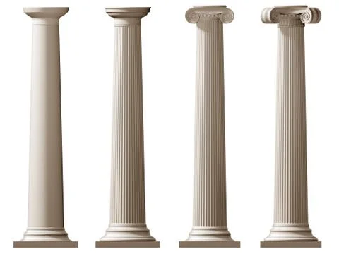 Roman doric and ionic columns Illustrazione stock