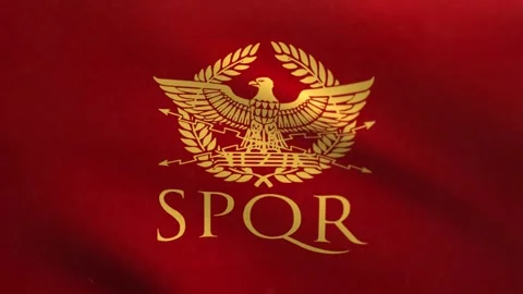 Roman Eagle Flag Waving Loop 4K – Historical Roman Empire Flag Animation Vídeos de archivo 336295676