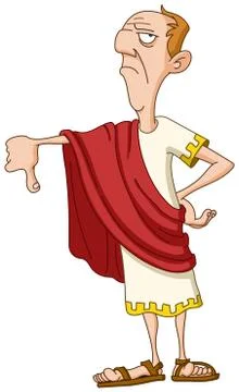 Roman emperor with thumb down Stock Illustration