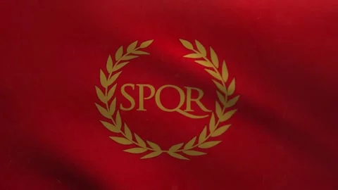 Roman Empire Flag Waving Loop 4K – Historical Roman Empire Flag Animation Vídeos de archivo 336295669