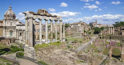 Roman Forum 4K time lapse in Rome, Italy. Stock Footage 136770486