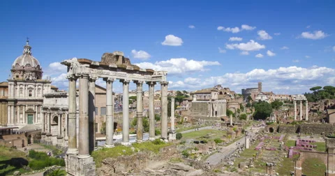 Roman Forum 4K time lapse in Rome, Italy. Stock Footage 136771574