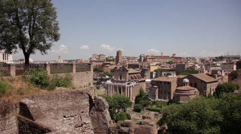 Roman Forum overhead view Stock Footage 40249909