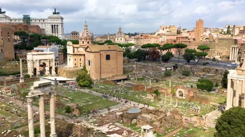 The Roman forum panning Video stock 216040889
