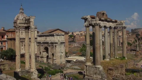 The Roman Forum in Rome Stock Footage 71612714