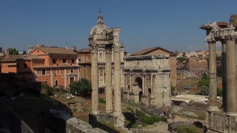 The Roman Forum in Rome Stock Footage 71612736