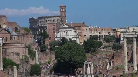 The Roman Forum in Rome Stock Footage 71612991