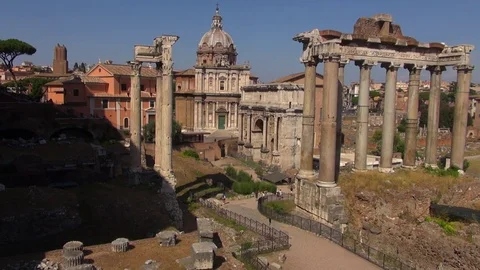 The Roman Forum in Rome Stock Footage 71613030