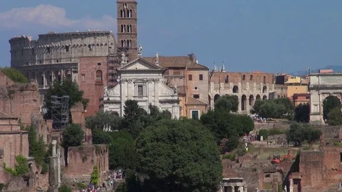 The Roman Forum in Rome Stock Footage 71613268