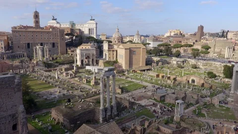 The Roman Forum in Rome Video stock 97182702