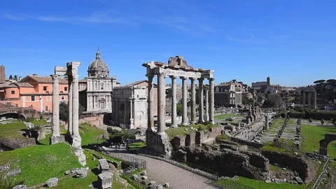 The Roman Forum in Rome, Italy. Vídeo Stock 236557341