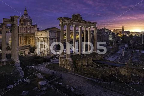Roman Forum Ruins, Rome, Italy Stock Photos