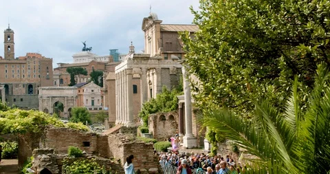 Roman Forum in Summer Video stock 129843463