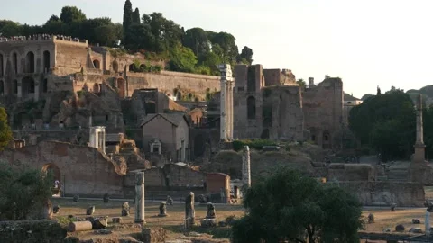 Roman Forum at Sunset Stock Footage 162403032