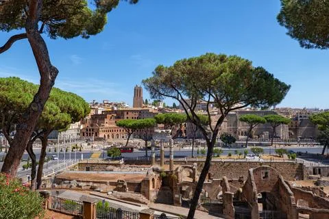 Roman Forums In City Of Rome Stock-Fotos