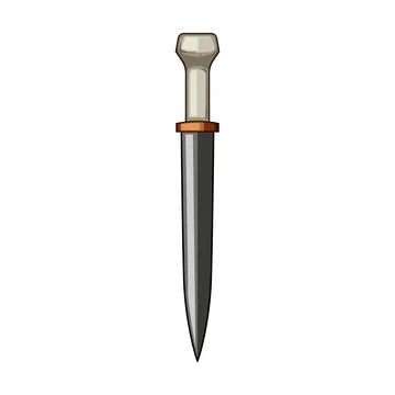 Roman gladiator dagger weapon cartoon illustration Stock Illustration