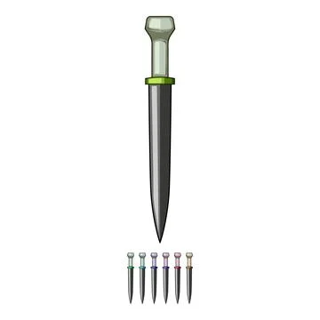 Roman gladiator dagger weapon cartoon graphic Stock Illustration