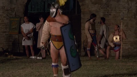 Roman Gladiator Mirmillo Video stock 89578867