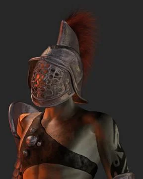 Roman Gladiator Portrait Stock Illustration