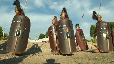 Roman legion marching 04 Stock Footage 31481709