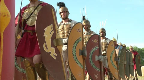 Roman legion marching 05 Stock Footage
