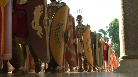 Roman legion marching 08 Stock Footage 31488780