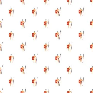 Roman legionary warrior pattern on white background Stockillustratie