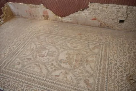Roman mosaic castulo Stock Photos