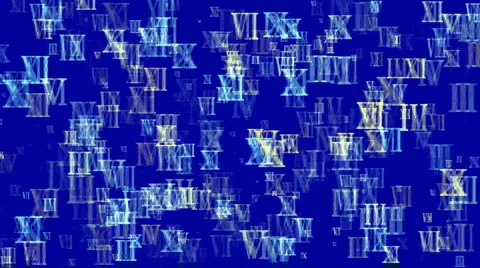 Roman numbers on blue Stock Footage 880482