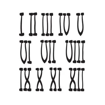 Roman numbers hand drawn vector set icon Stock Illustration