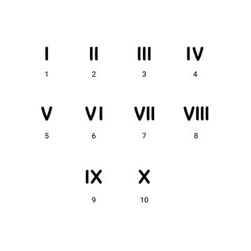 Roman numbers hand drawn vector set icon Stock Illustration