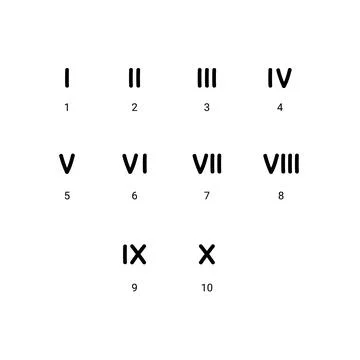 Roman numbers hand drawn vector set icon Stock Illustration