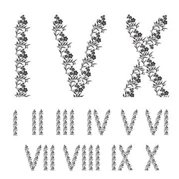 Roman numbers set Stock Illustration