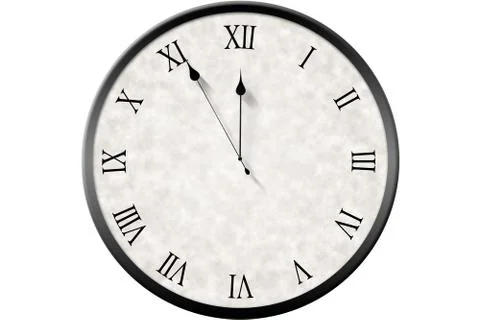 Roman numeral clock counting down Stock Illustration