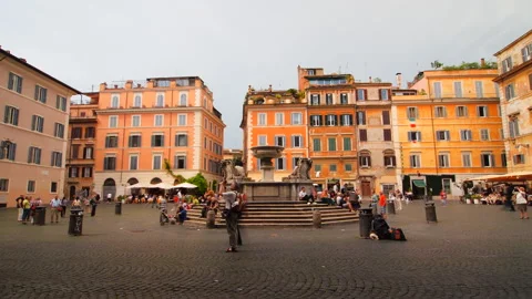 Roman piazza time lapse Stock Footage 149662067