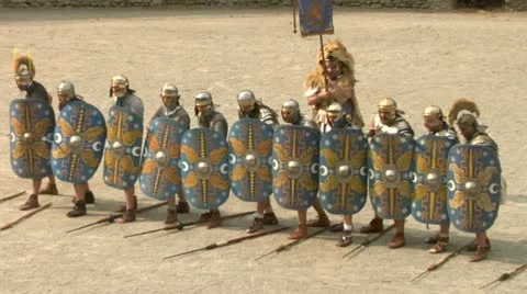 Roman praetorian deployment 06 Stock Footage 11353330