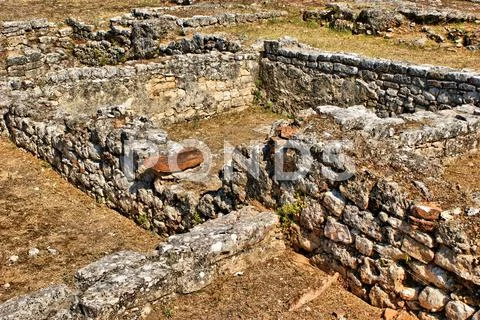 Roman ruins in conimbriga Stock Photos