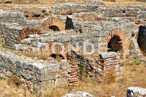 Roman ruins in conimbriga Stock Photos