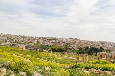 Roman Ruins in Jordan Foto stock
