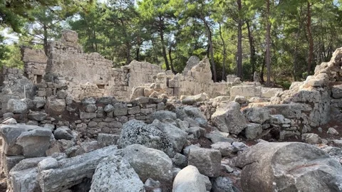 Roman ruins, Phaselis, Turkey Stock Footage 278091187