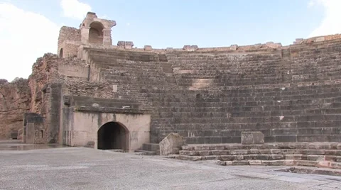 Roman settlement - theater 库存影片 7750745