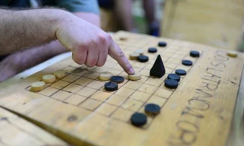 Roman soldier playing a game Stock Photos