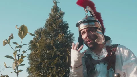 Roman soldier talking Stock Footage 152049696