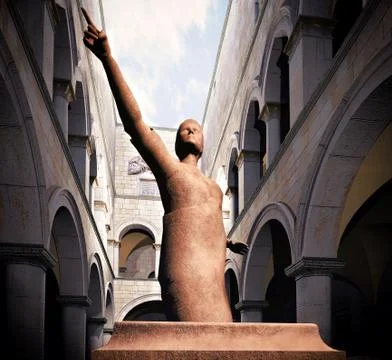 Roman statue of senator Stock Illustration